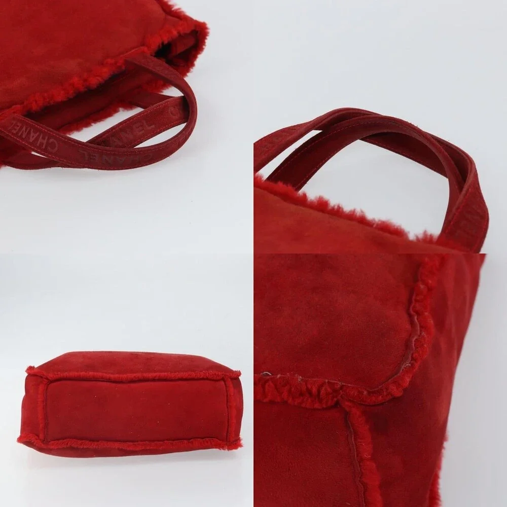 Chanel Tote Bag Suede Red CC - Picture 4 of 7